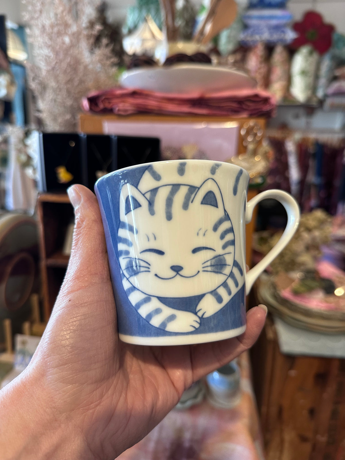Concept Japan Blue TABBY Cat Ceramics