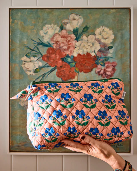 Kip and Co x Anna Spiro Quilted Cotton Toiletry Purse - Indian Summer Rose