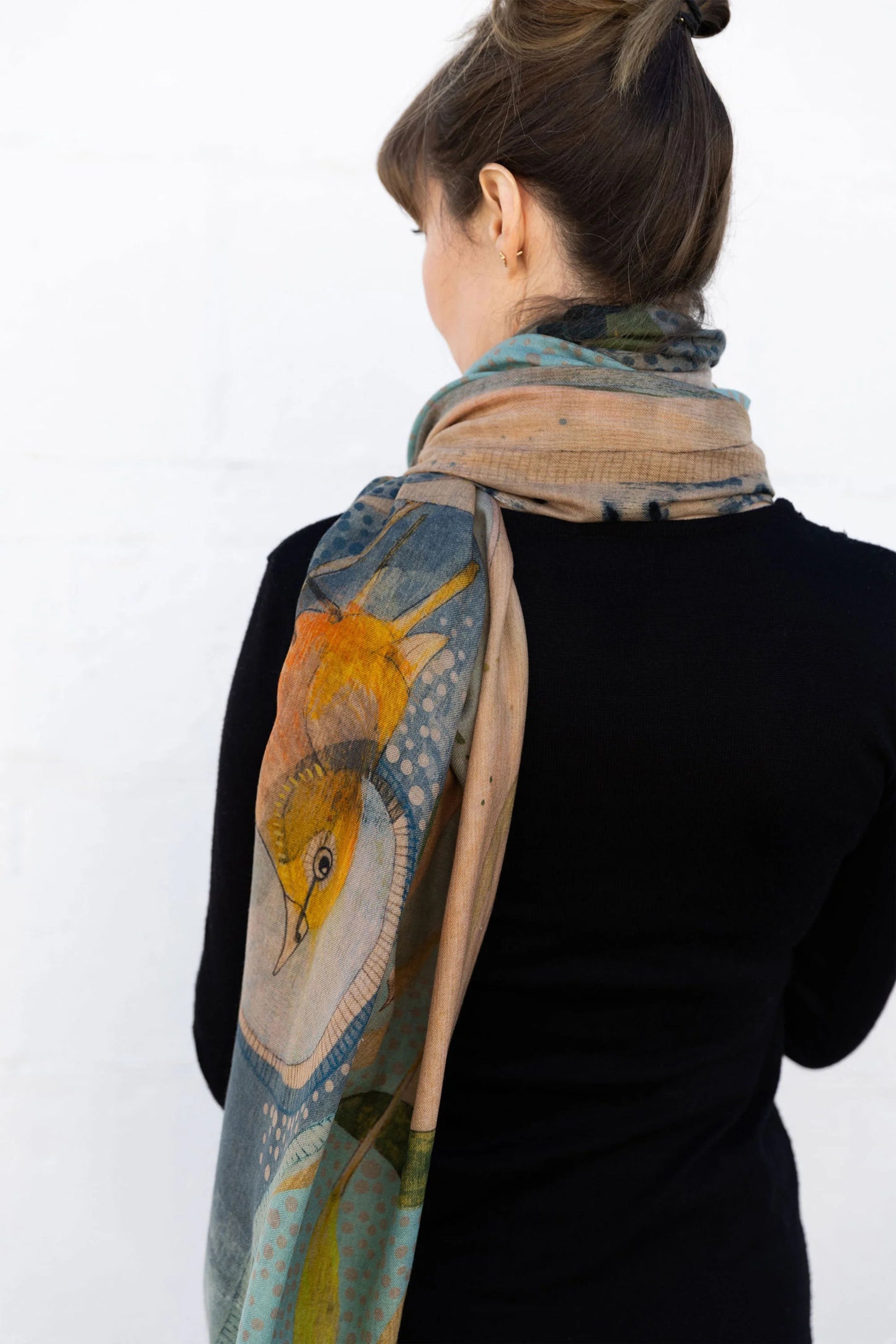 Dana Kinter Cashmere Wool Scarf - Silvereyes and Eucalyptus