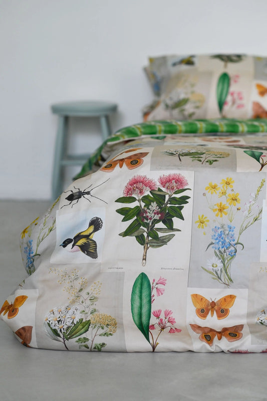 Lazybones Organic Cotton Duvet Cover - Natural World