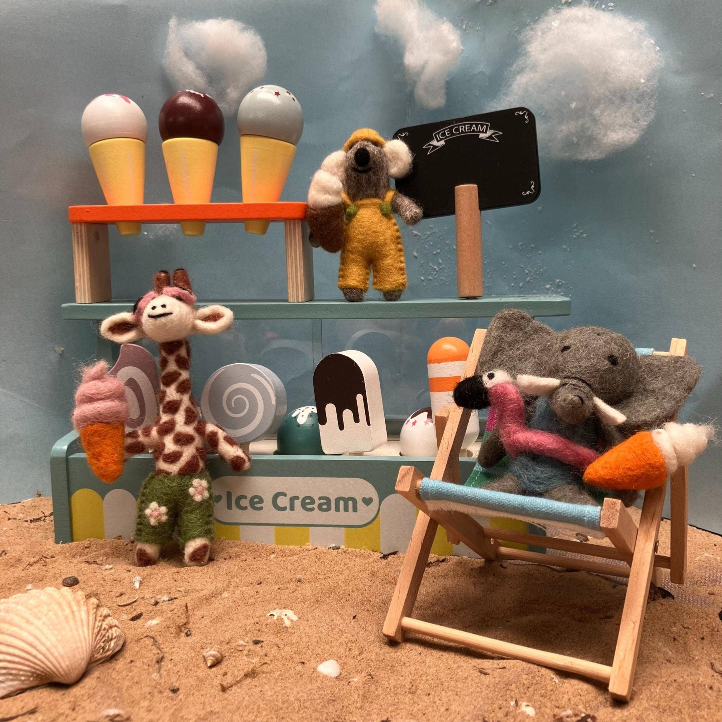 Handmade Felt Ginny the Giraffe Safari Hanging Decoration