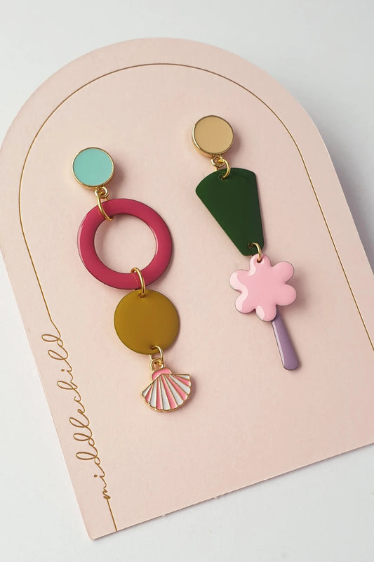 Middle Child Earrings - A La Carte (Magenta)
