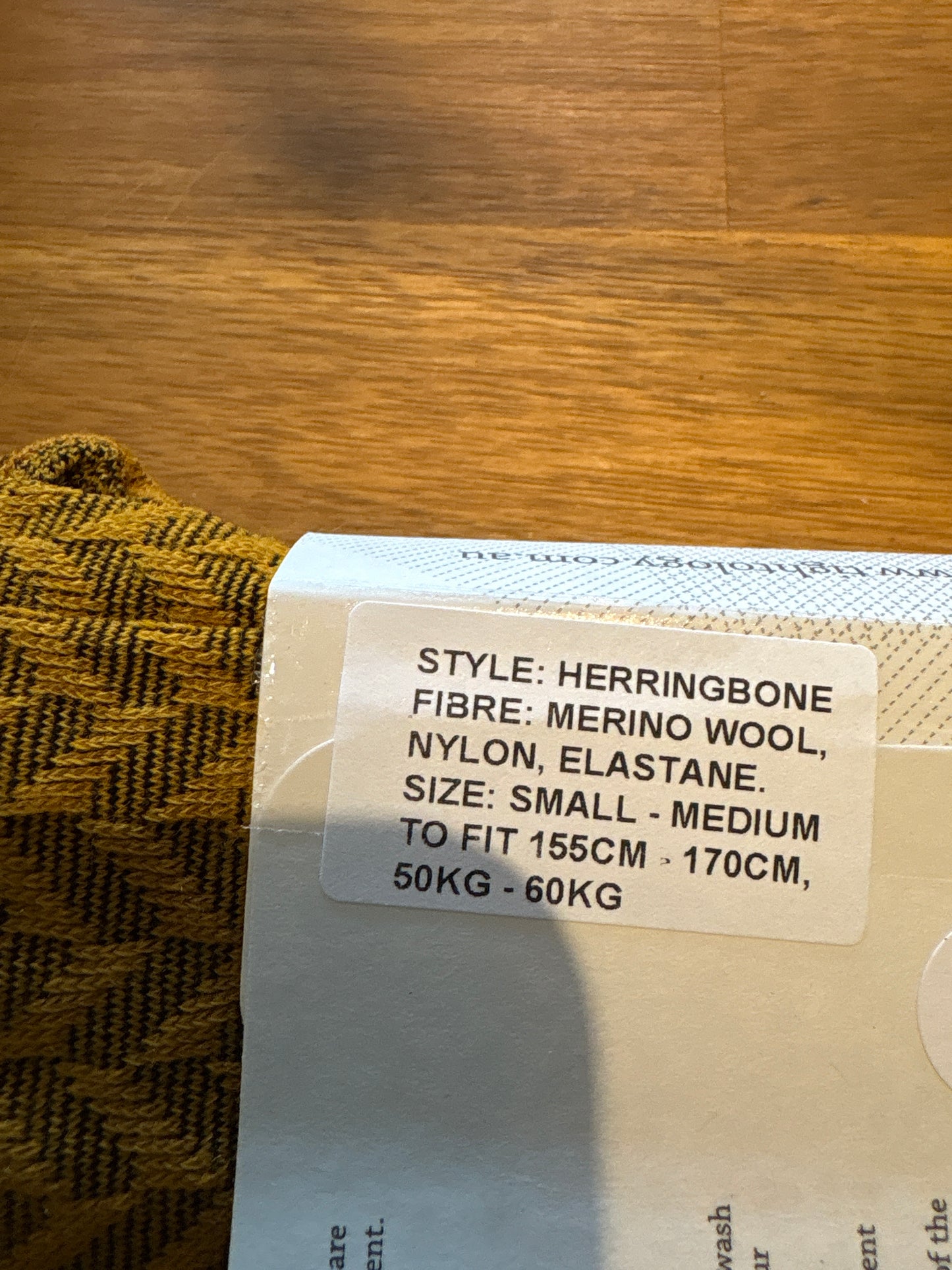 Tightology Herringbone Wool Tights - Mustard