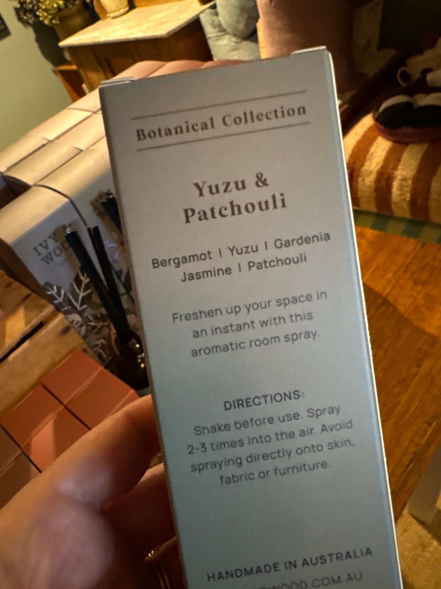 Ivy and Wood Room Spray - Yuzu and Patchouli