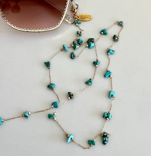 Salty Safari Sunglass Chain - Delicate Aqua Rock
