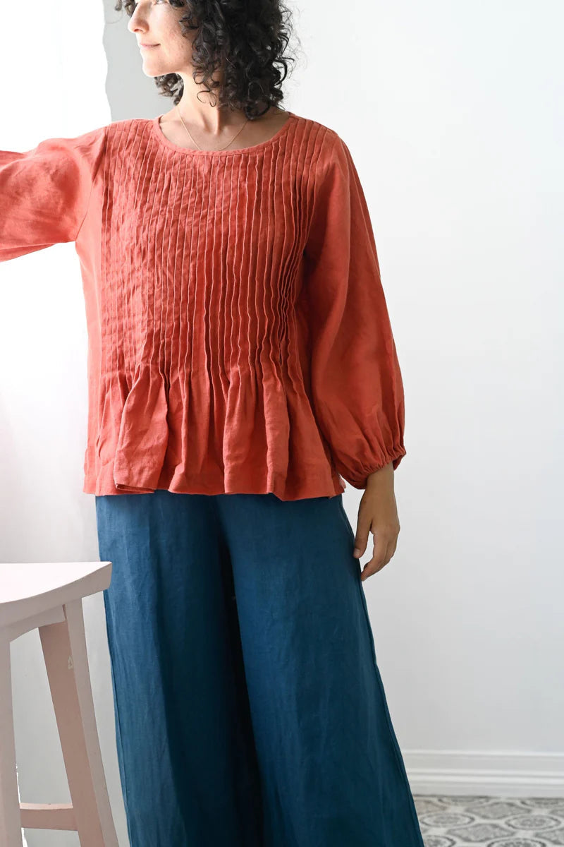 Lazybones Ollie Pant - Sapphire Linen
