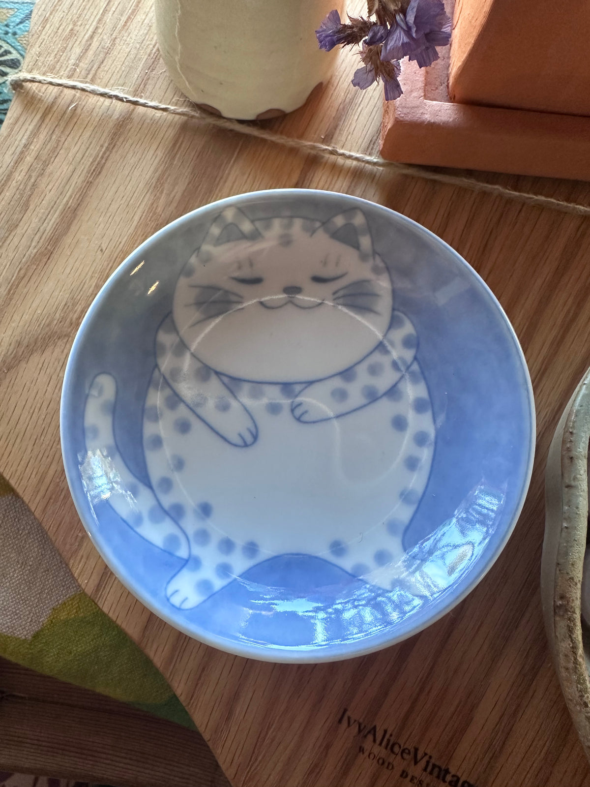 Concept Japan Blue SPOTTY Cat Ceramics