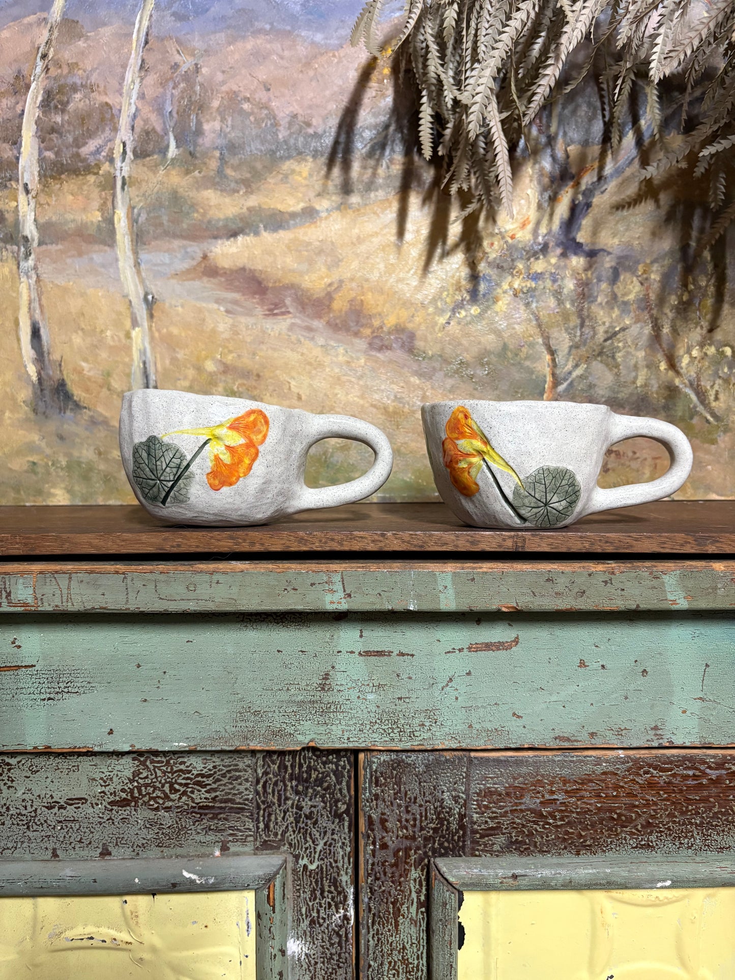 Handmade Ceramic Nasturtium Cup