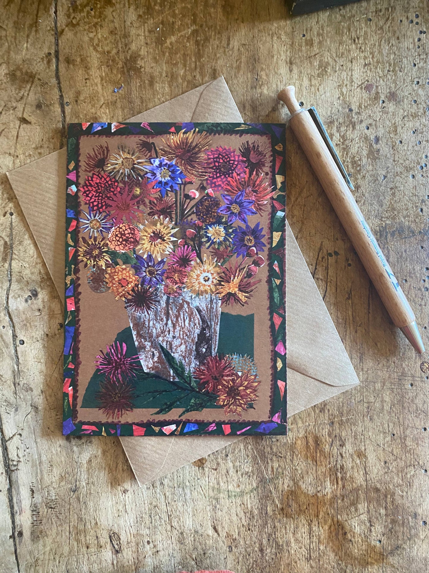 A6 Dazzling dahlias postcard