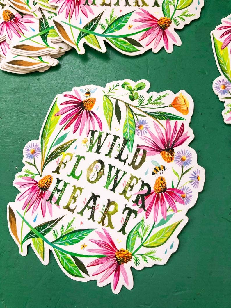 Katie Daisy ‘Wildflower Heart’ Matte Sticker