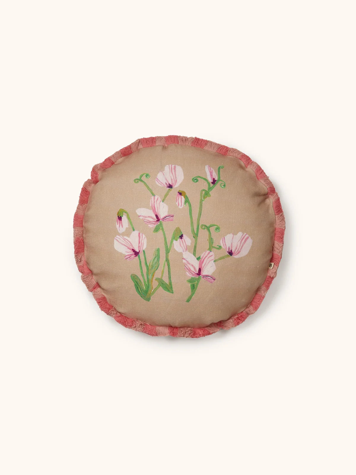 Bonnie and Neil Cushion - Sweet Pea Buff