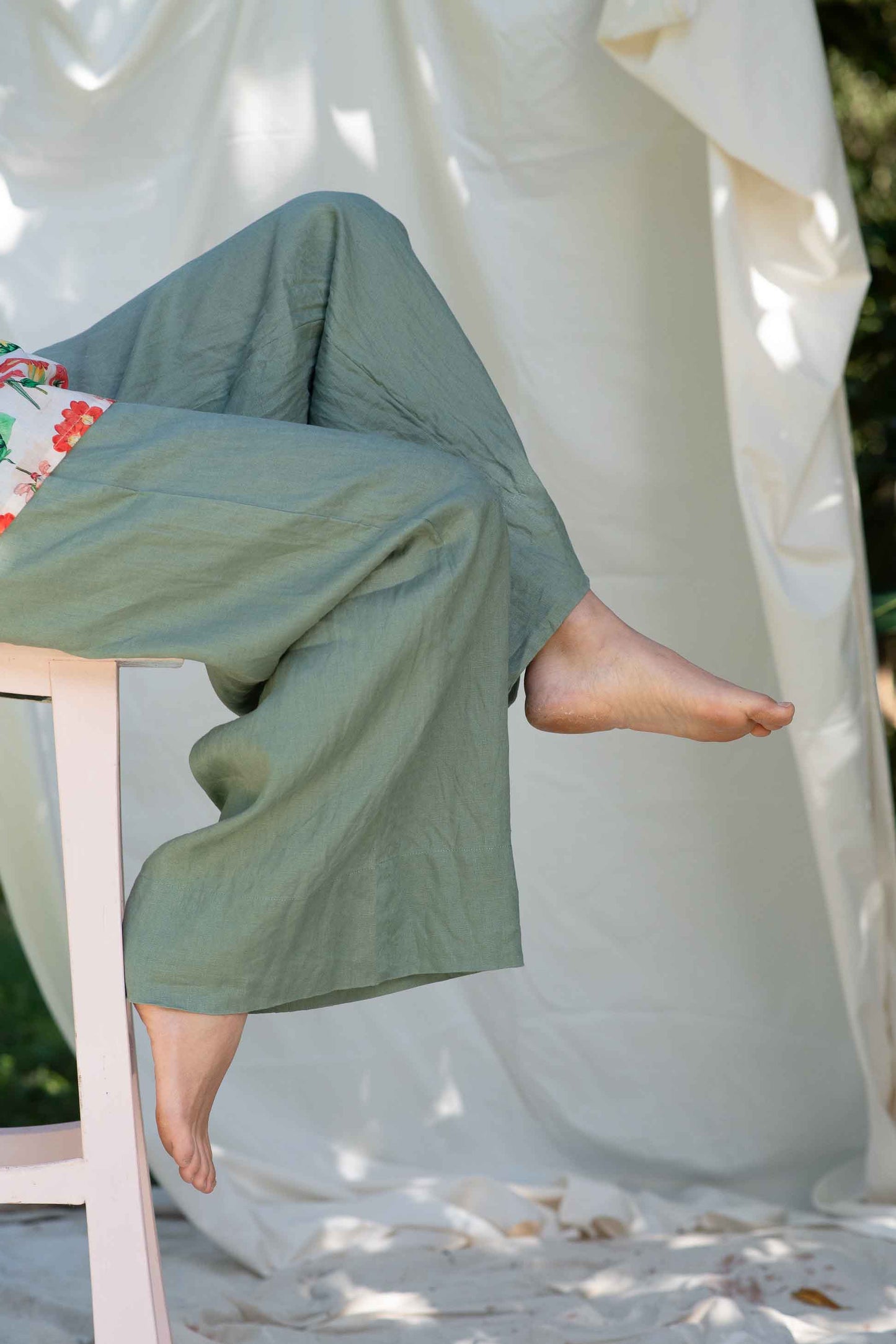 Lazybones Ollie Pant - Mineral Green Linen
