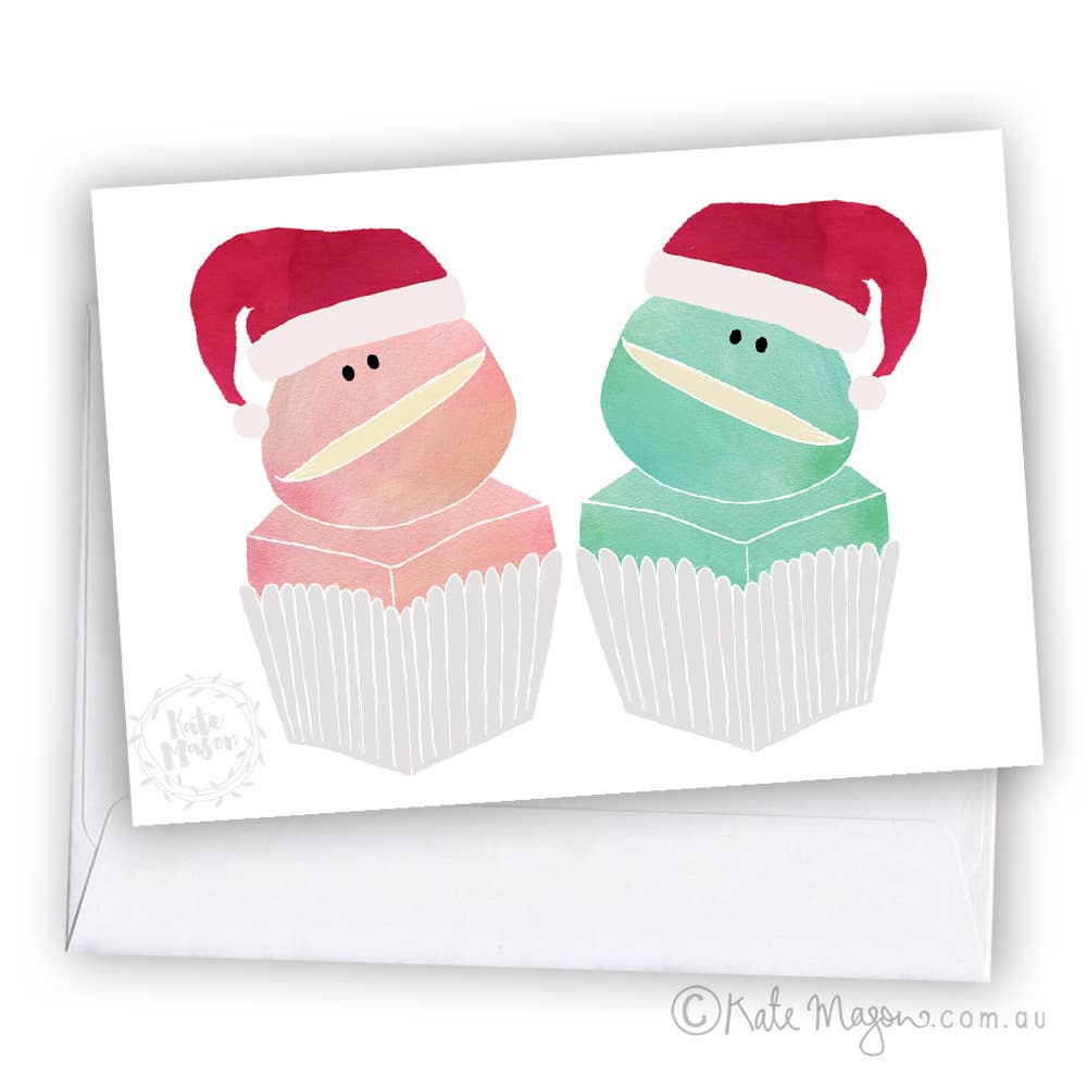Frog Cakes Christmas GREETING CARD 