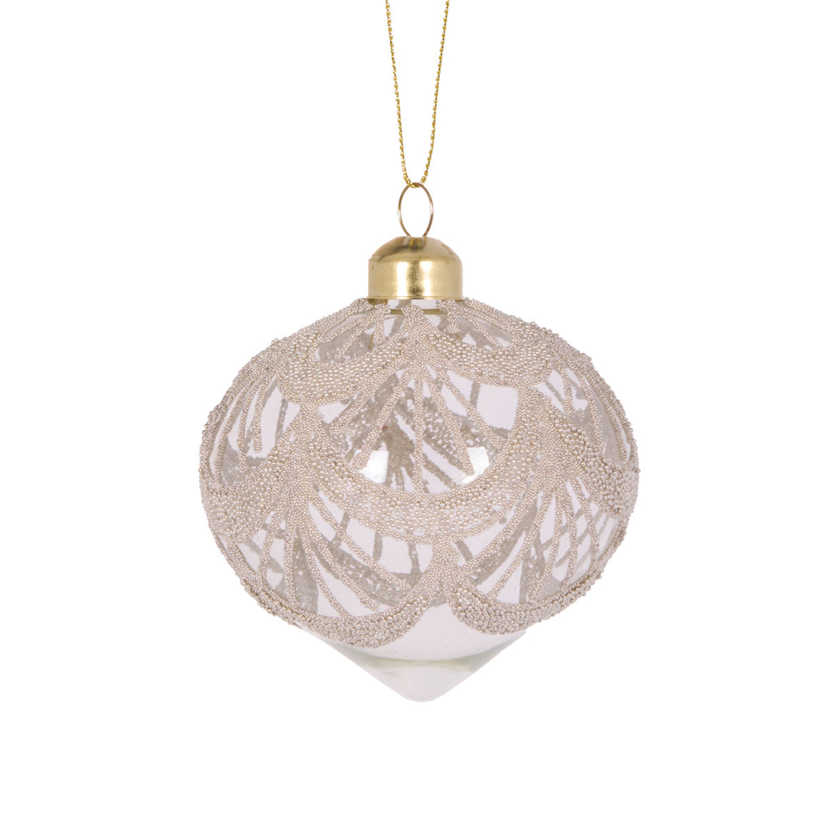 Champagne Lace Onion Bauble Decoration