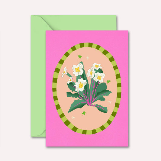 Primrose Flower Blank Card | Just Because, Any Occasion