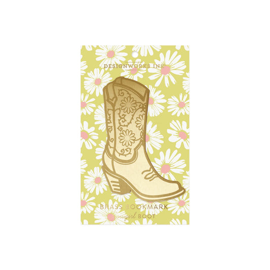 Brass Bookmark Gold - Cowgirl Boot