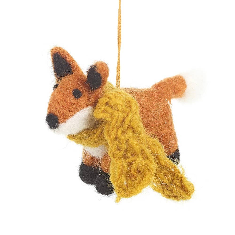 Handmade Felt Rusty Fox Hanging Decoration