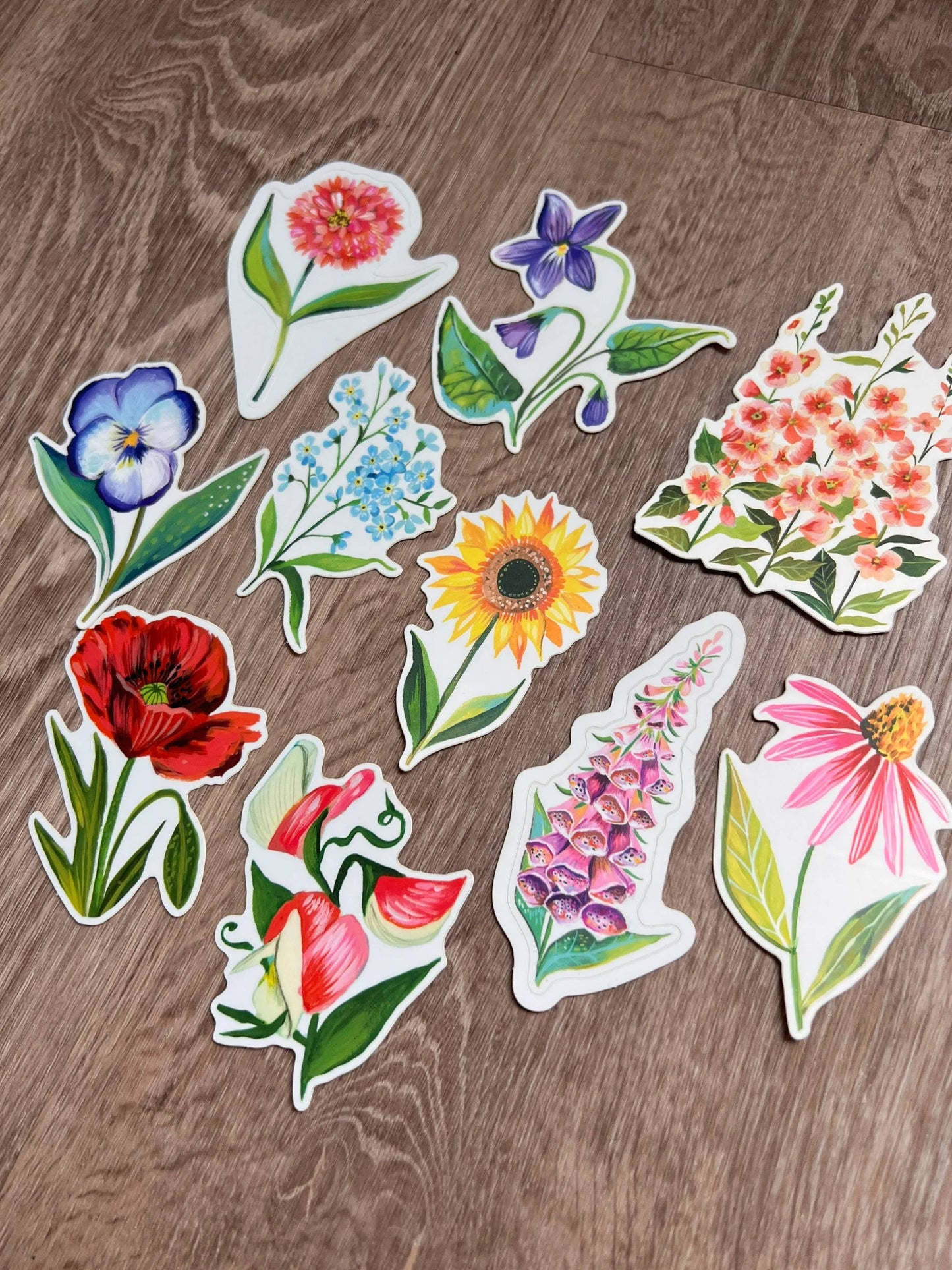 Katie Daisy ‘Wildflower’ Sticker Pack - Set of 10 Matte Stickers