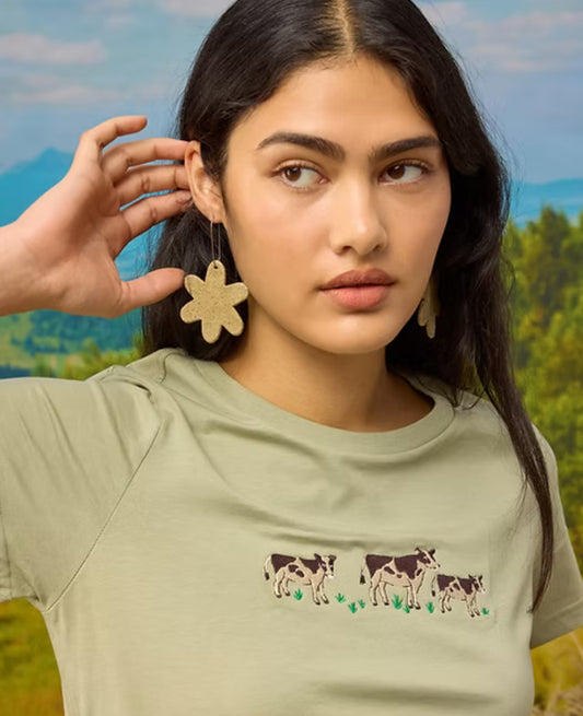 Togetherness Ceramic Flowerburst Earrings - Rammed Earth