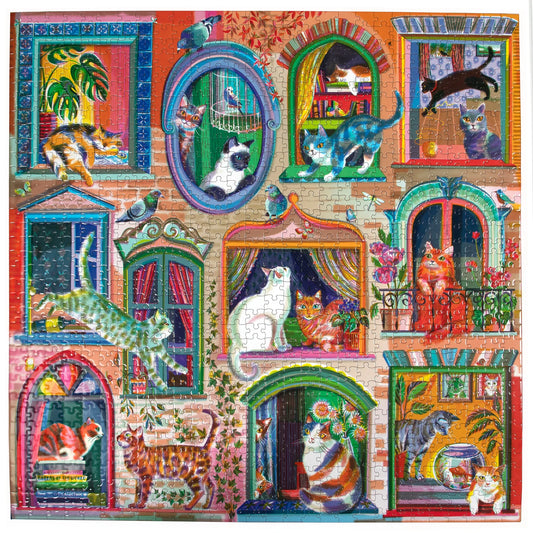 Eeboo 1000 piece puzzle - Cats in windows