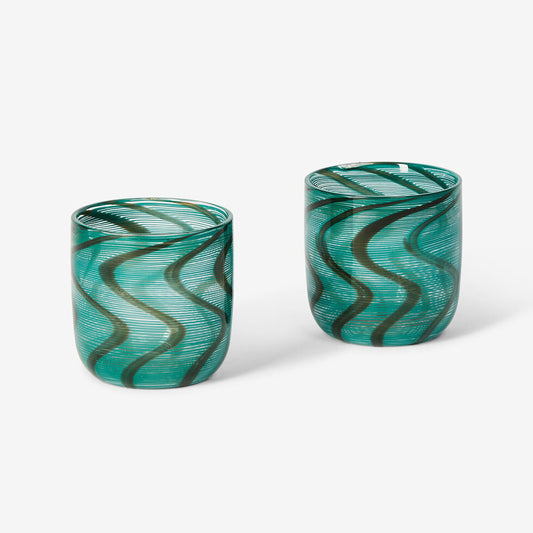 Bonnie and Neil Glass Tumblers - Green Swirl