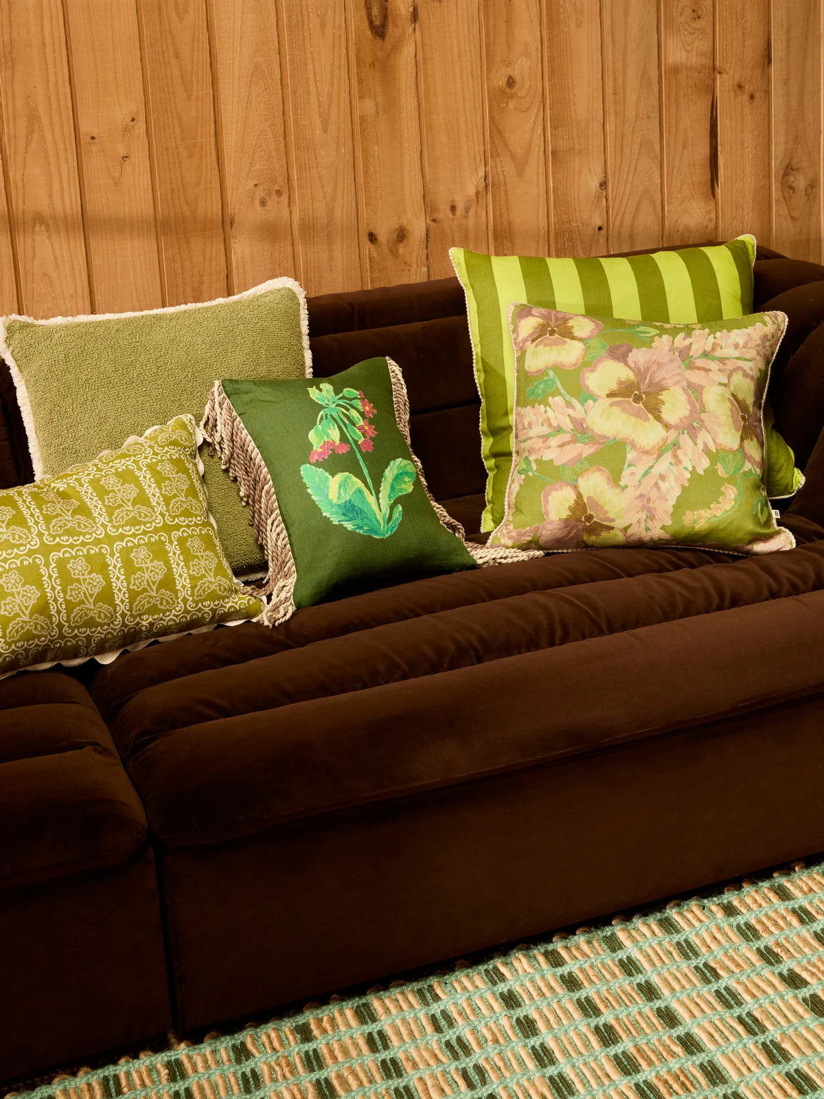 Bonnie and Neil Cushion - Lea Olive
