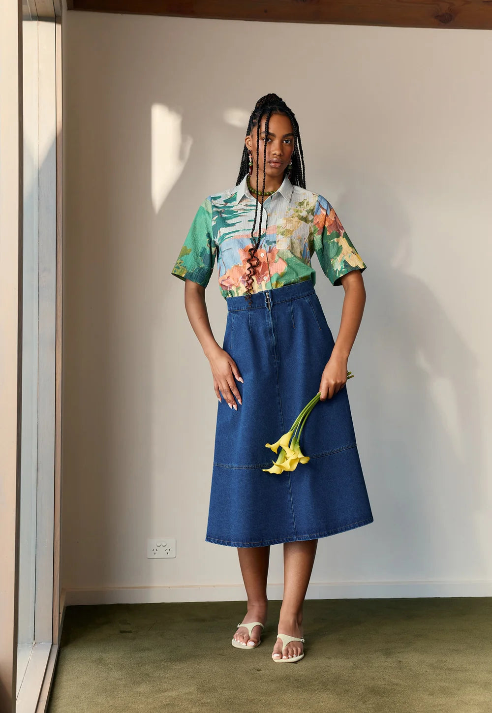 Nancybird Aries Denim Skirt - Dark Wash