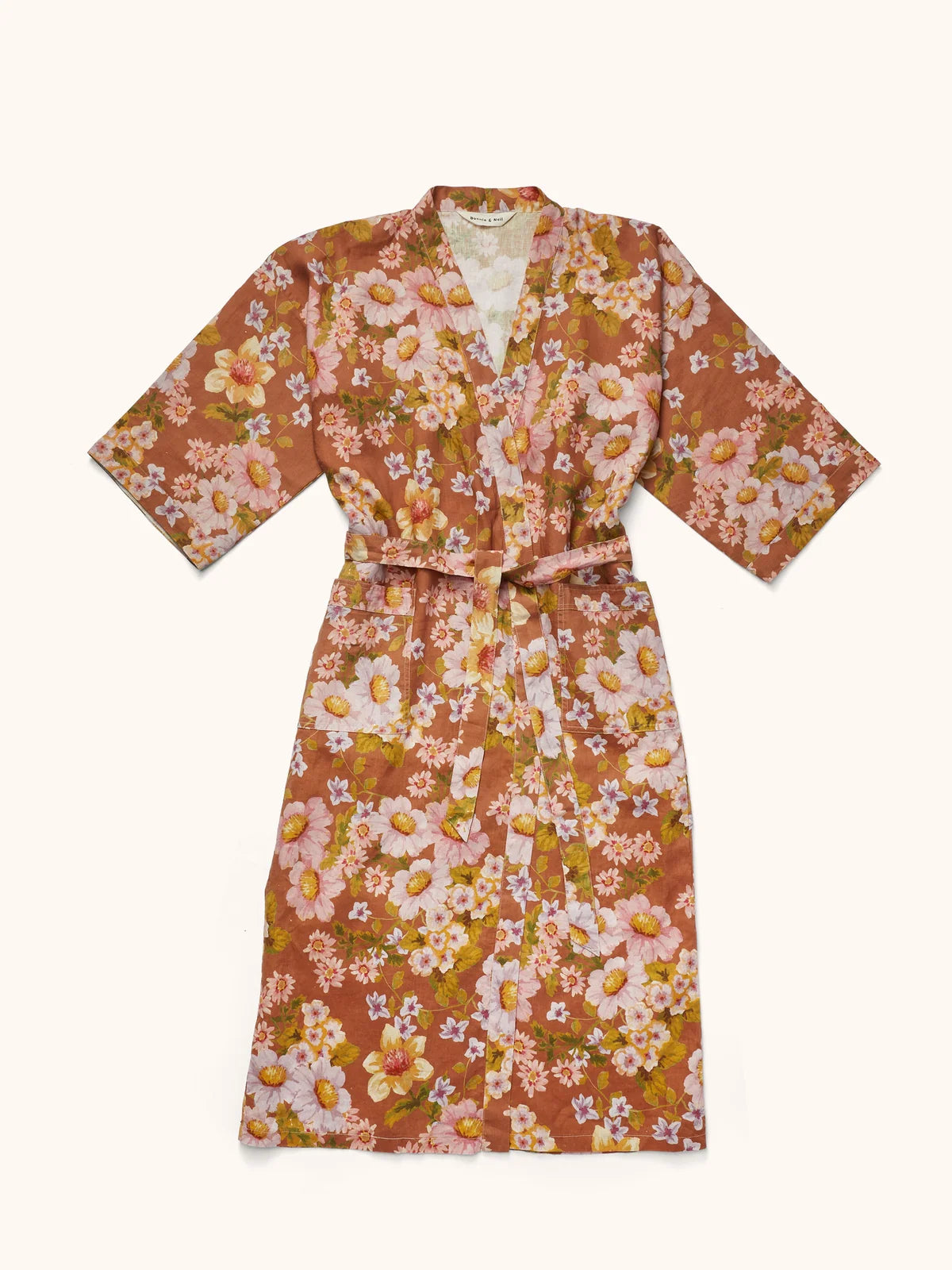 Bonnie and Neil Buttercup Rust Linen Robe
