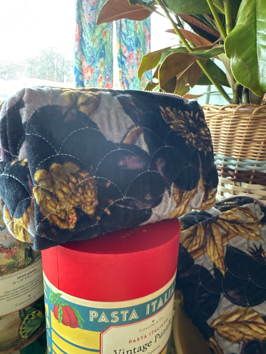 POWDER Quilted Velvet Hellebore Vanity Bag