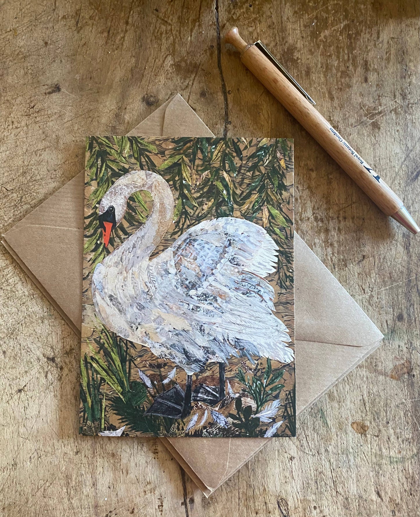 A6 Summer swan greeting card