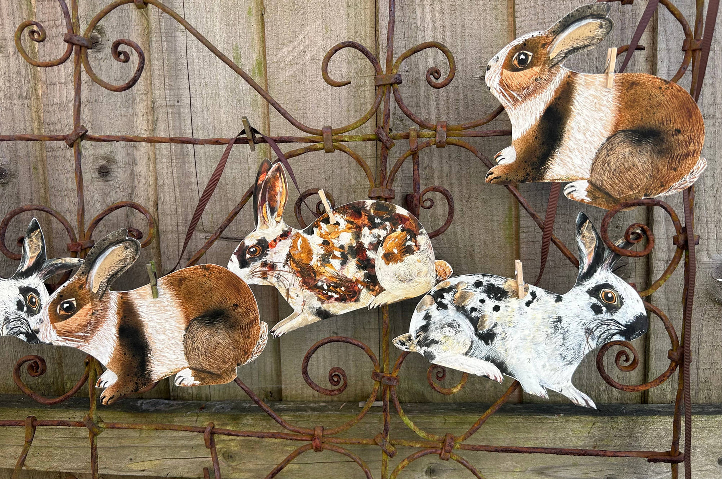 Handmade Fine art paper Bunny Garland 