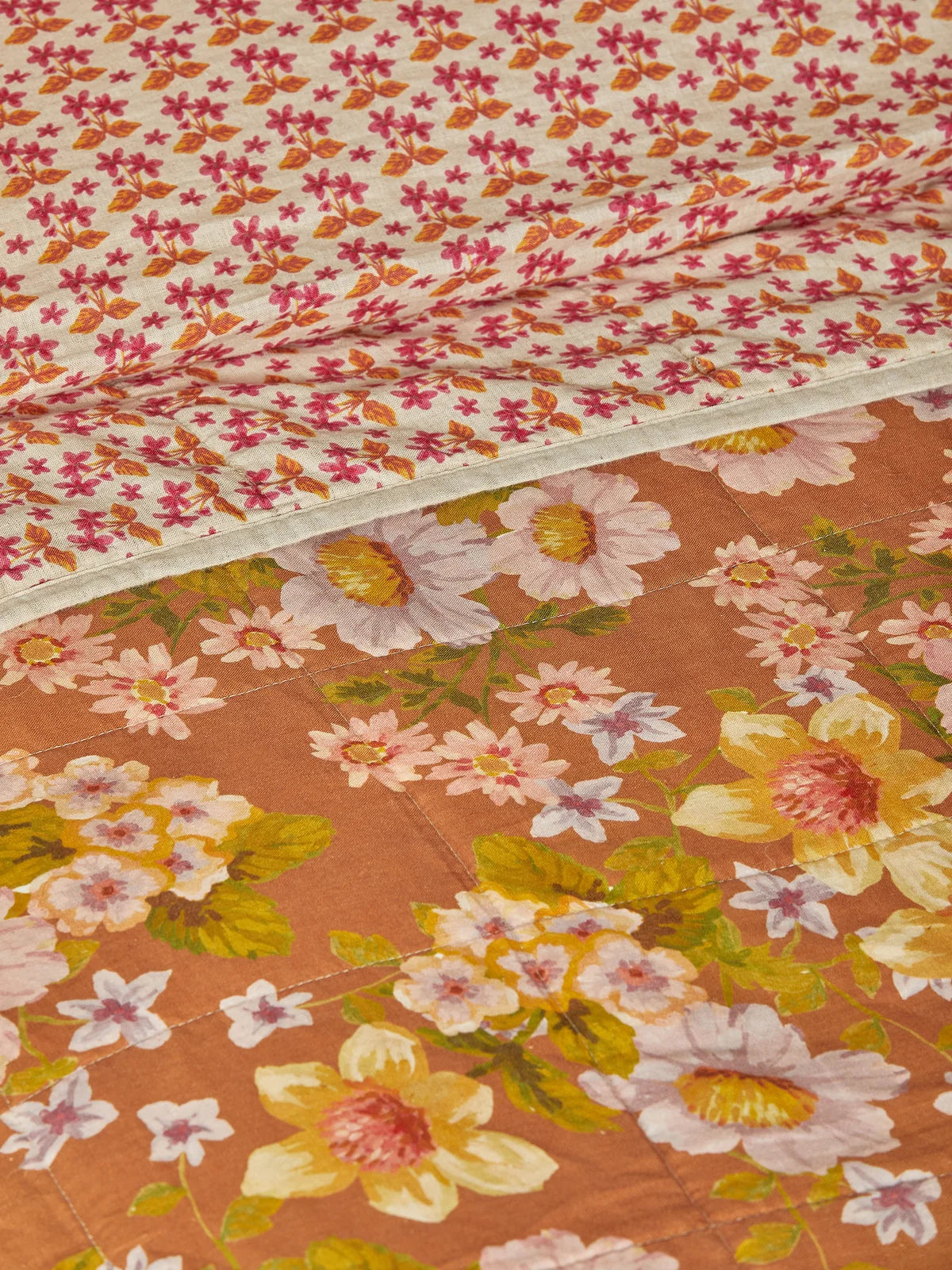 Bonnie and Neil Buttercup RUST reversible linen throw