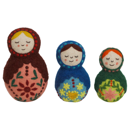 Sage and Clare Bernadette Felt Nesting Dolls