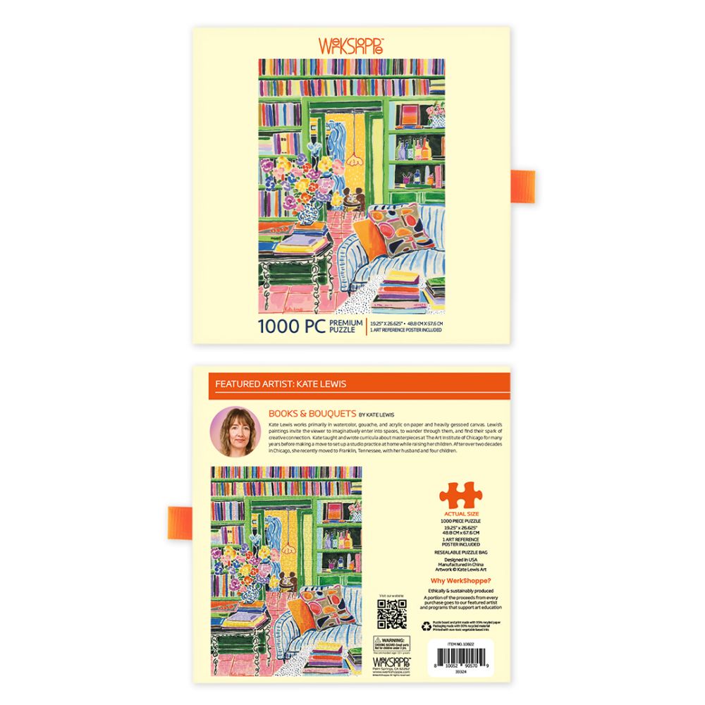 WerkShoppe 1000pc Puzzle - Books and Bouquets