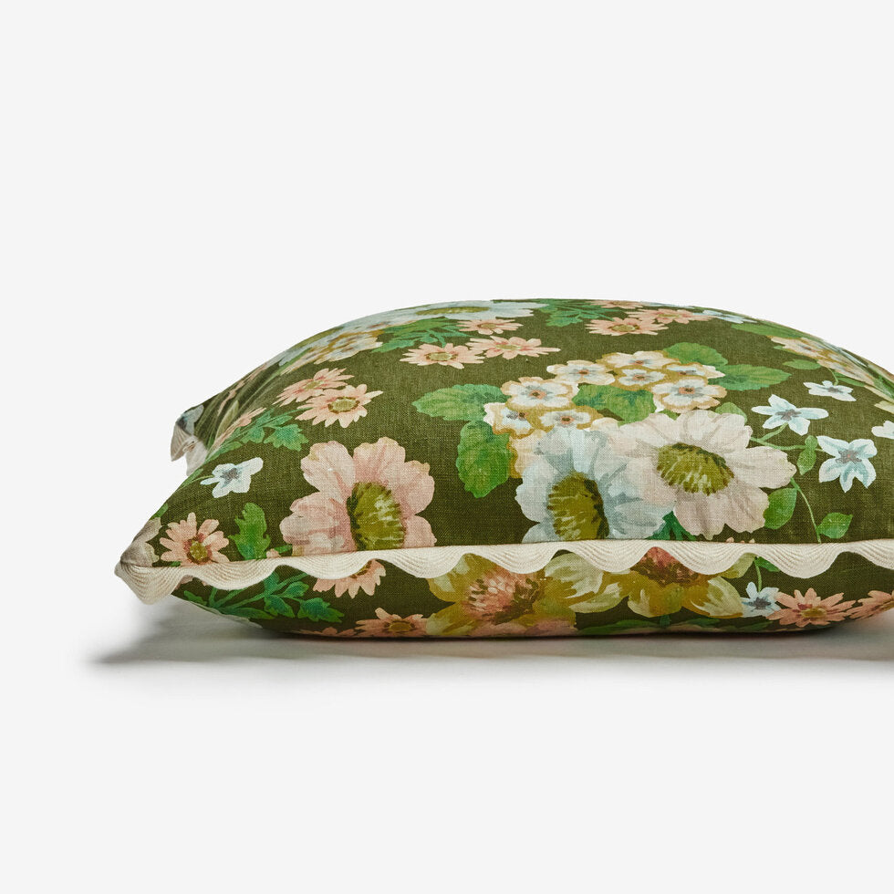 Bonnie and Neil Cushion - Buttercup Olive