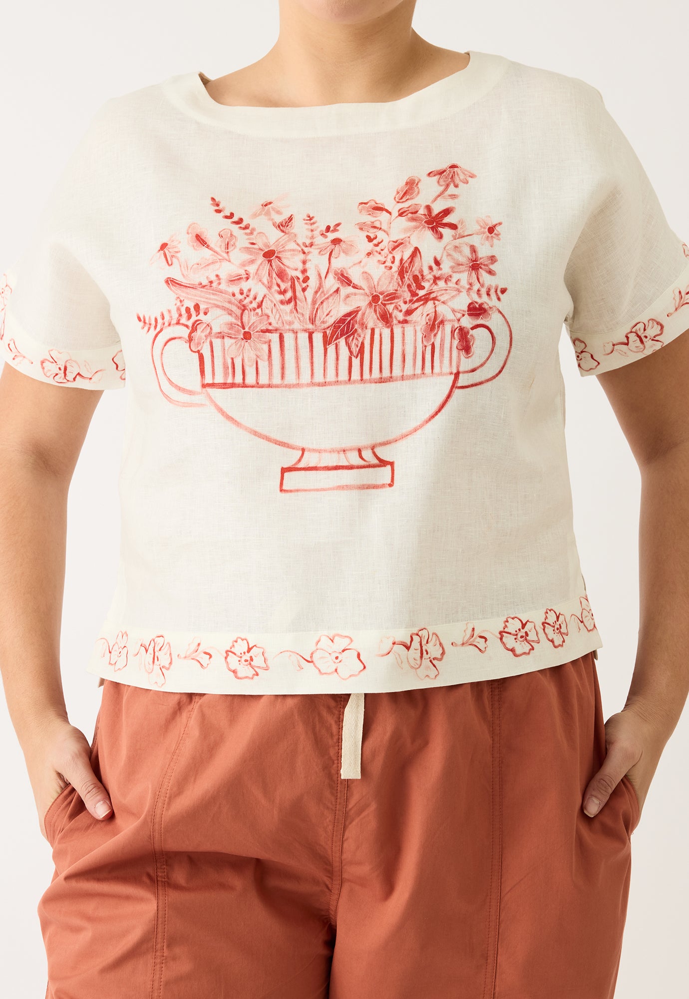 Nancybird Dolman Top - Red Vase