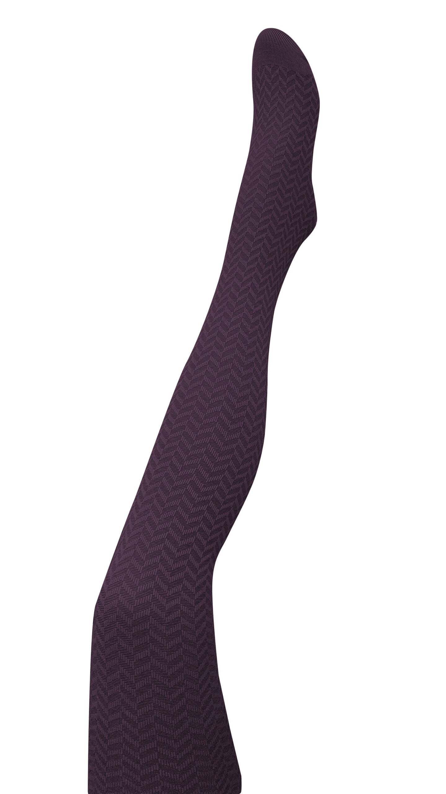 Tightology Herringbone Wool Tights - Plum