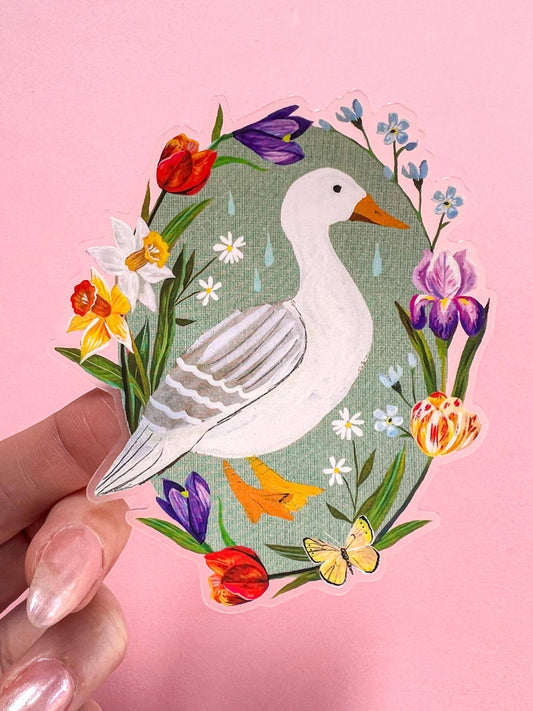 Katie Daisy ‘Spring Duck’ Clear Matte Sticker