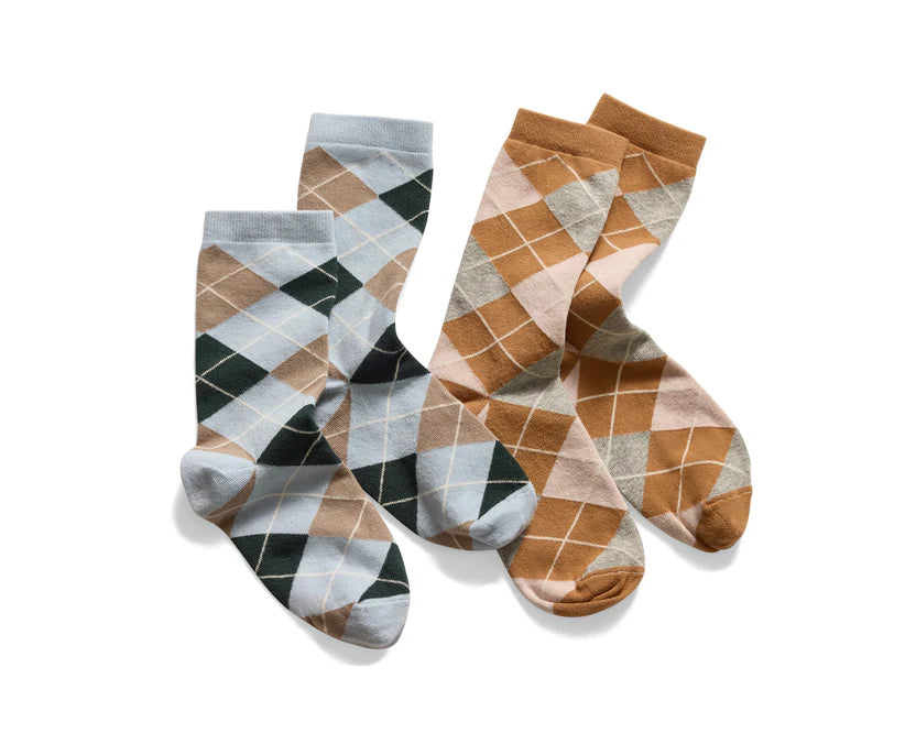 lisa b Women’s Cotton Crew Socks - Argyle
