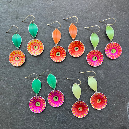 Gum Blossom Two Tier Earrings