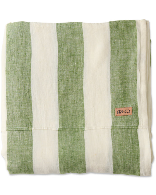 Kip and Co Flat Sheet Moss Stripe