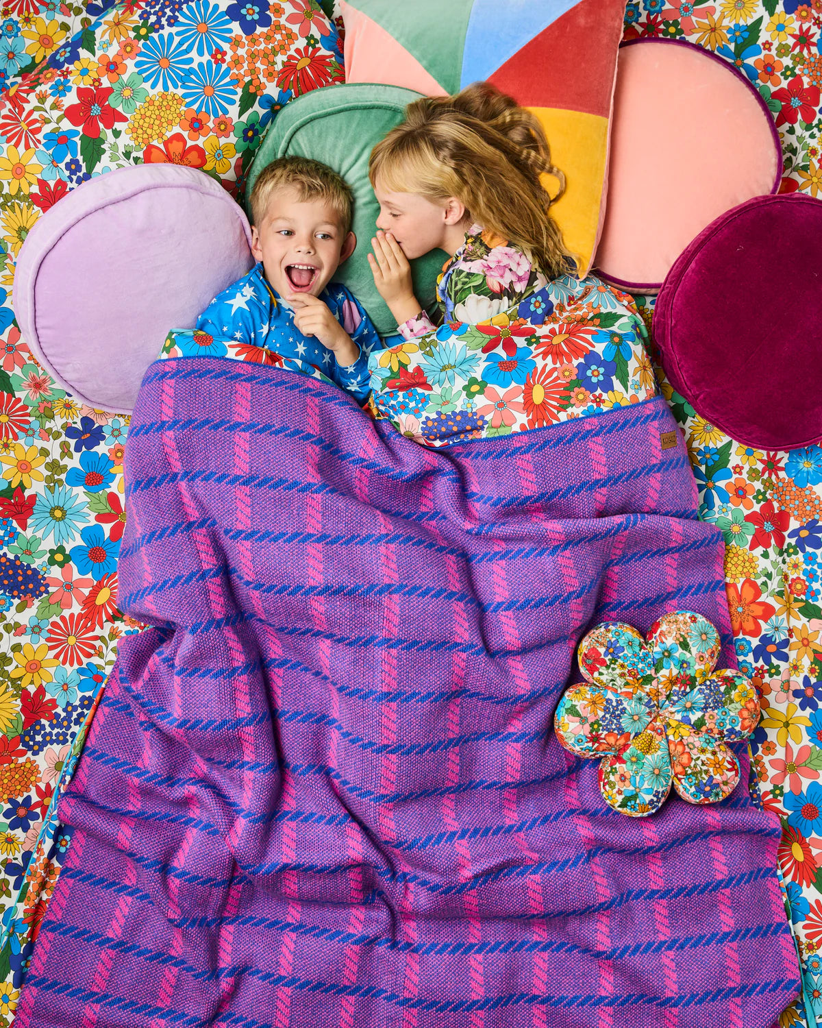 Kip and Co Pink Punch Check Blanket
