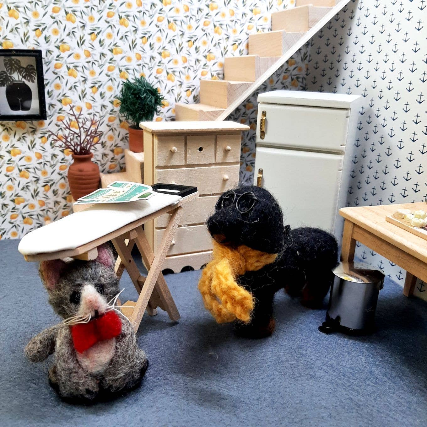 Handmade Felt Ferguson the Cat Hanging Decoration