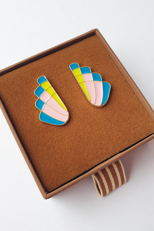 Middle Child Earrings - Opera Studs (peacock)