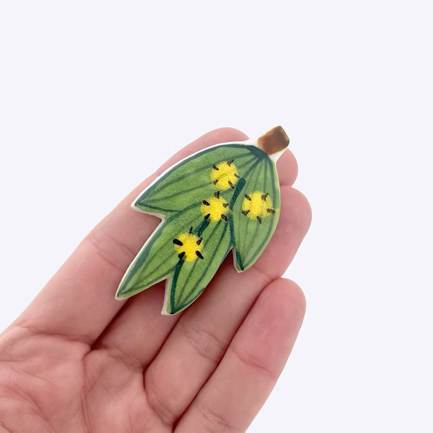 Togetherness Ceramic Brooch - Wattle