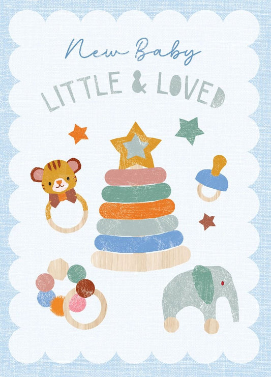 New Baby, Little and Loved (Blue) Card