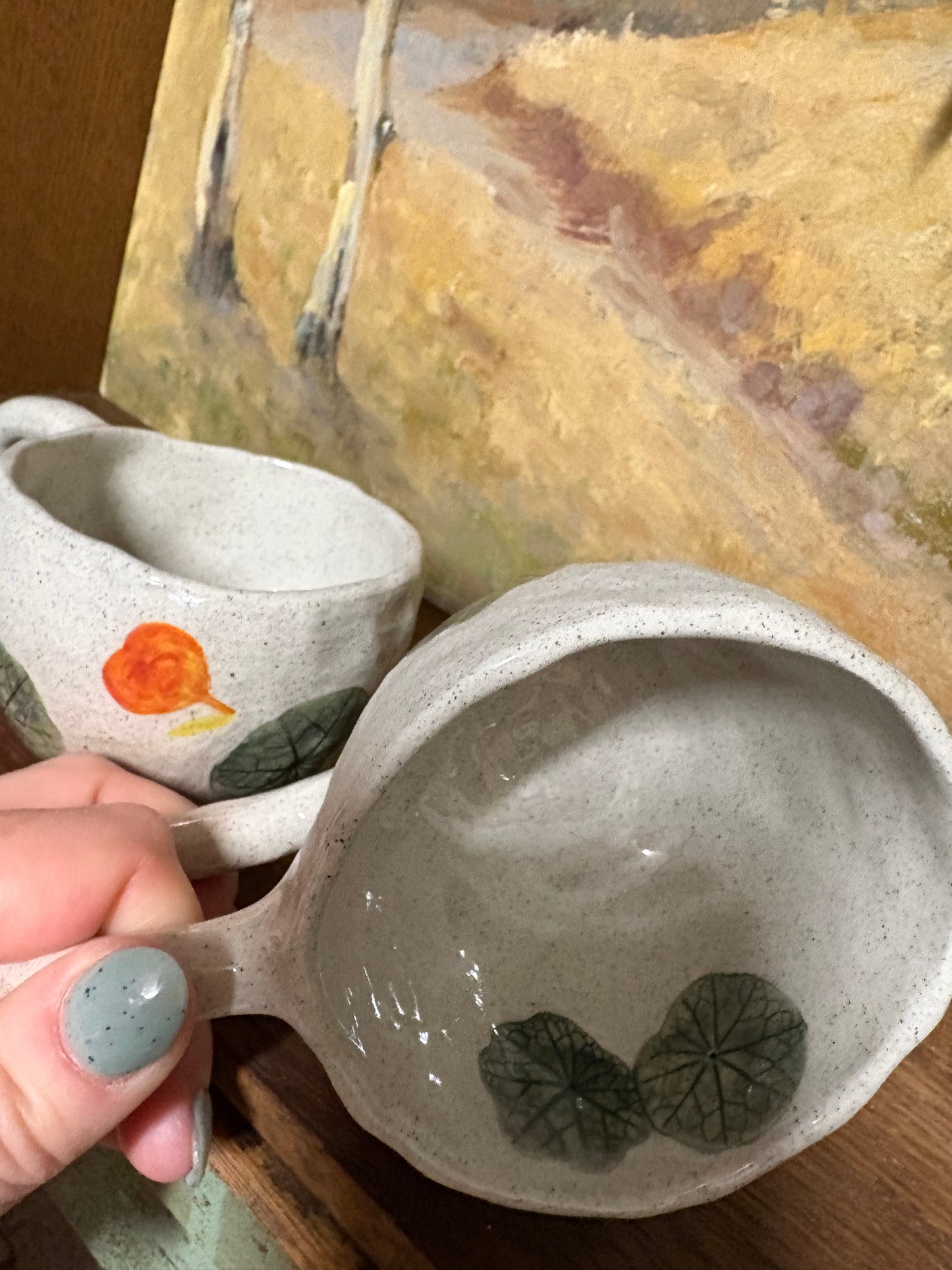 Handmade Ceramic Nasturtium Cup