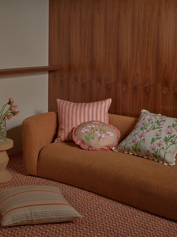 Bonnie and Neil Cushion - Sweet Pea Buff