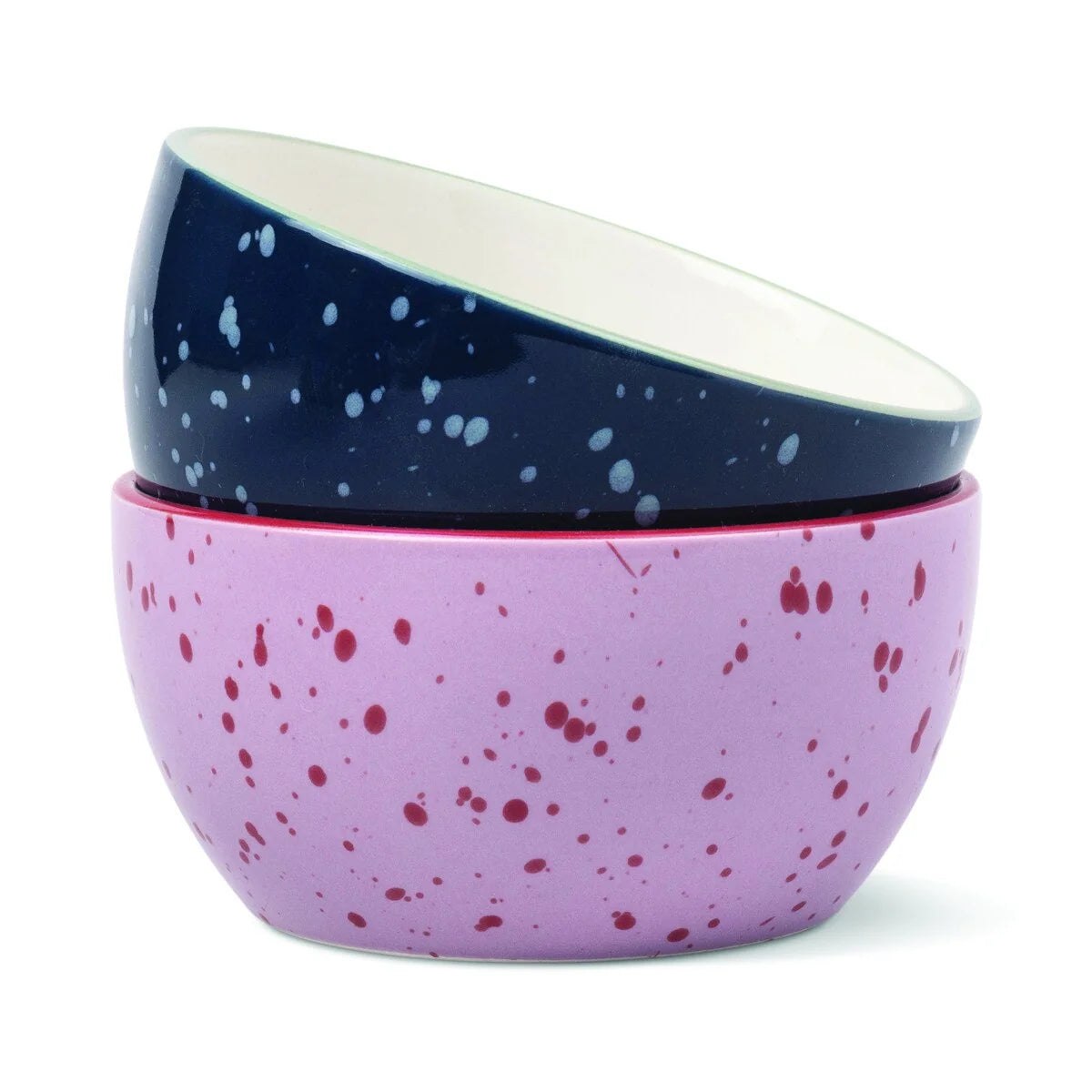 The Bella Dipping Bowl Set - Navy + Lilac Splatter