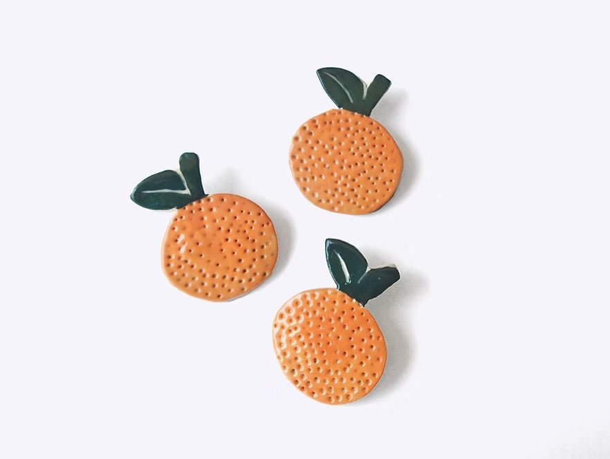 Togetherness Ceramic Brooch - Orange